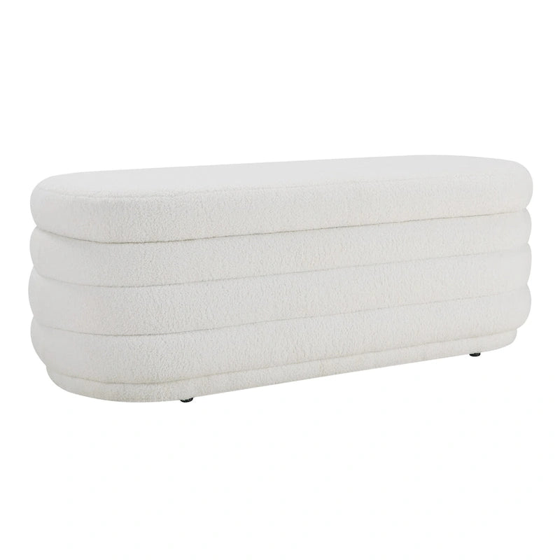 Channel Tufted Storage Bench with Soft-Close Hinge, 48-Inch Wide