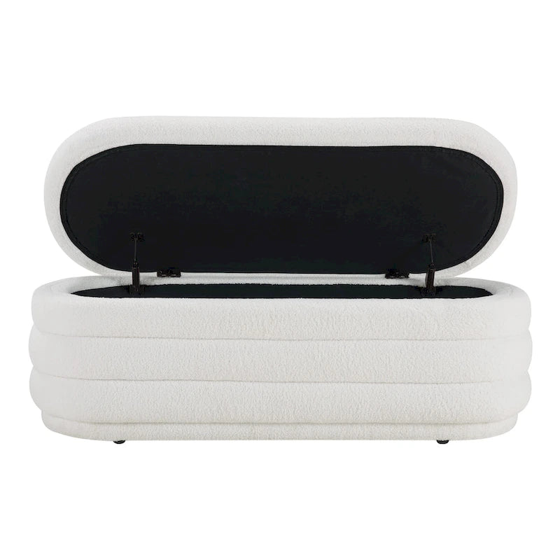 Channel Tufted Storage Bench with Soft-Close Hinge, 48-Inch Wide