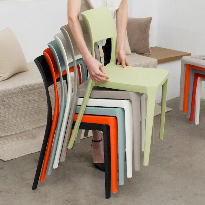 Stackable All-Weather Resin Armless Chair for Indoor and Outdoor, Set of 2