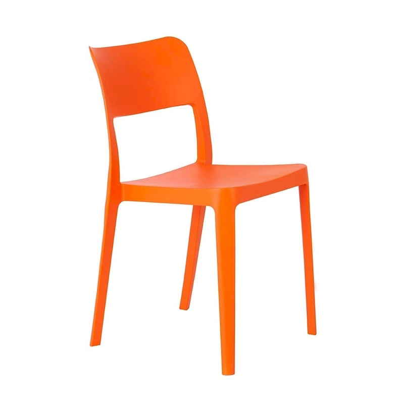 Stackable All-Weather Resin Armless Chair for Indoor and Outdoor, Set of 2