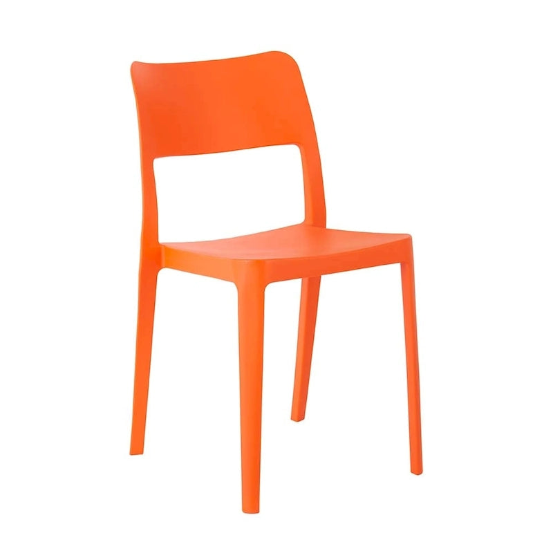 Stackable All-Weather Resin Armless Chair for Indoor and Outdoor, Set of 2