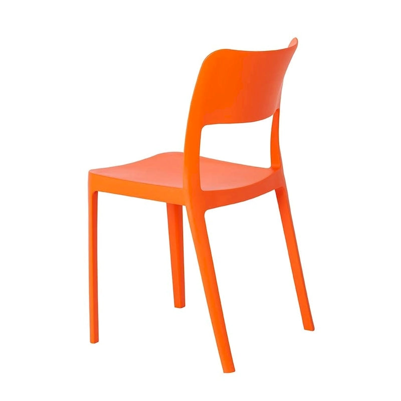Stackable All-Weather Resin Armless Chair for Indoor and Outdoor, Set of 2