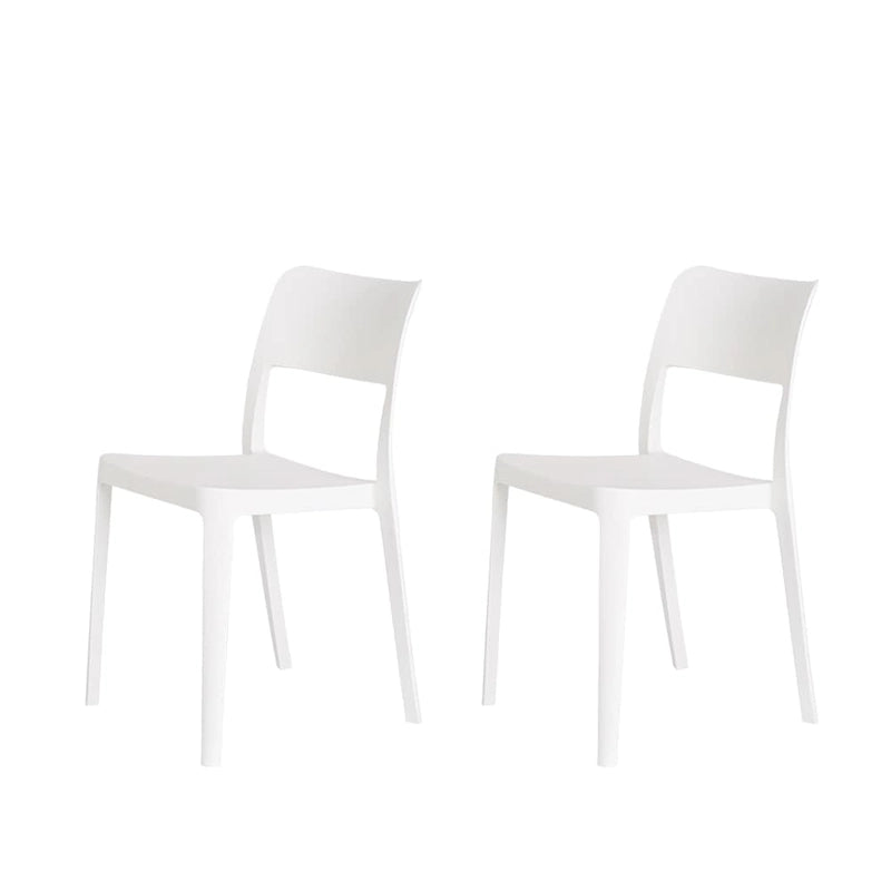 Stackable All-Weather Resin Armless Chair for Indoor and Outdoor, Set of 2