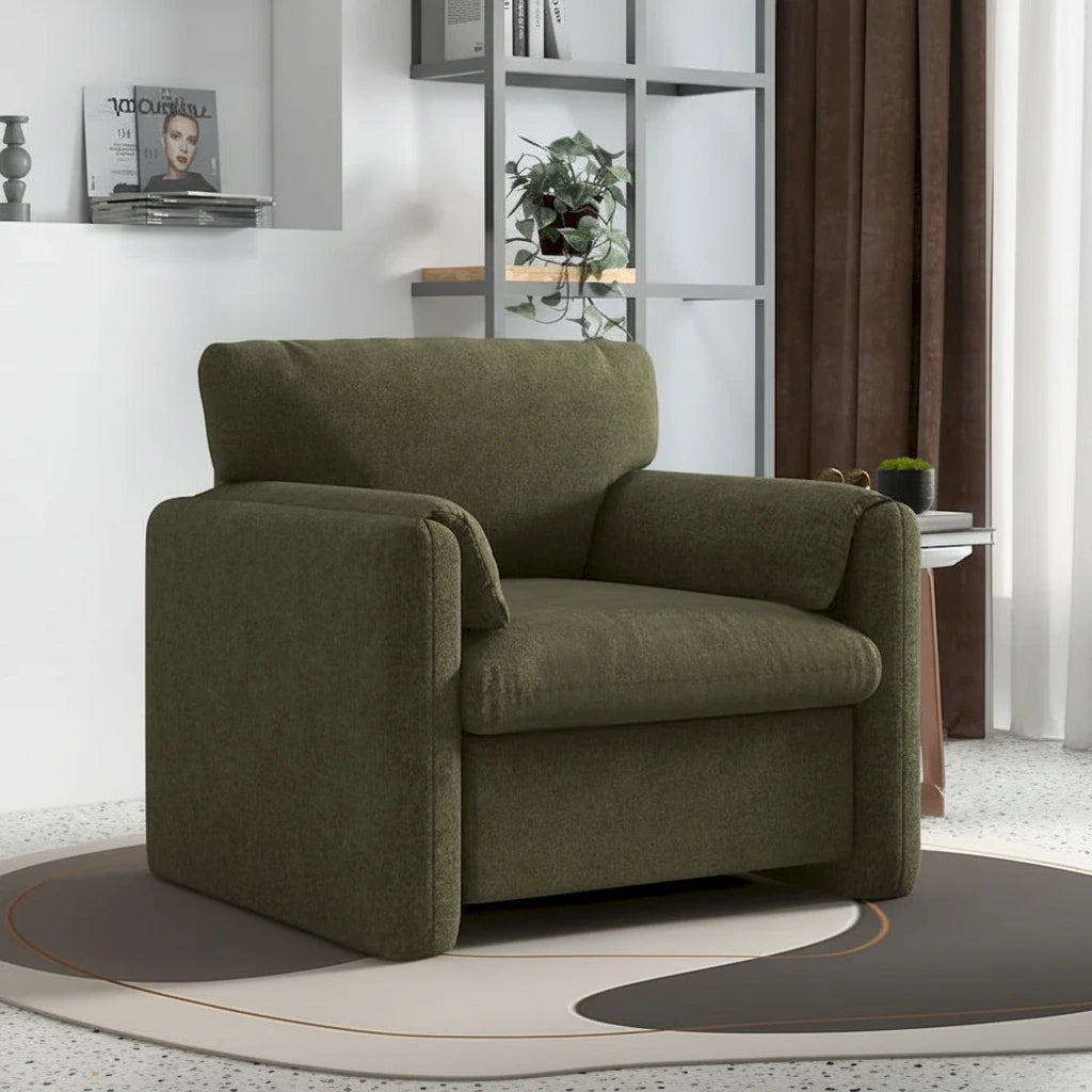 Upholstered Accent Armchair Single Sofa for Living Room or Bedroom