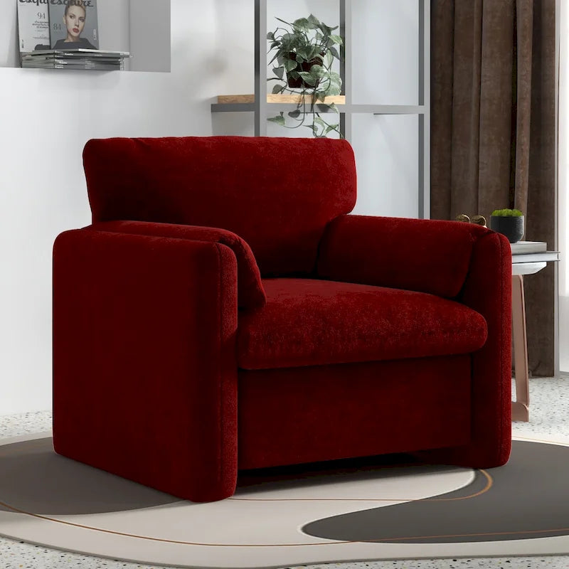 Upholstered Accent Armchair Single Sofa for Living Room or Bedroom