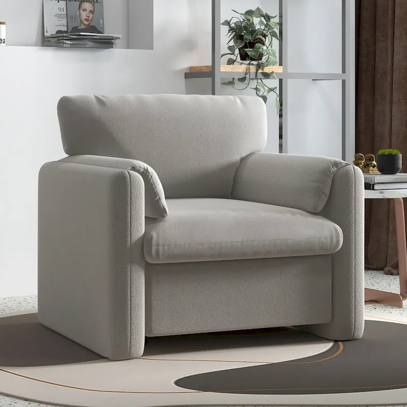 Upholstered Accent Armchair Single Sofa for Living Room or Bedroom