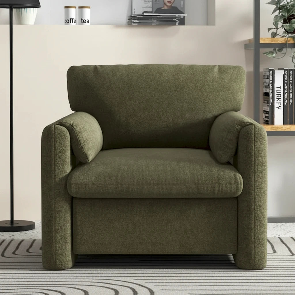 Upholstered Accent Armchair Single Sofa for Living Room or Bedroom