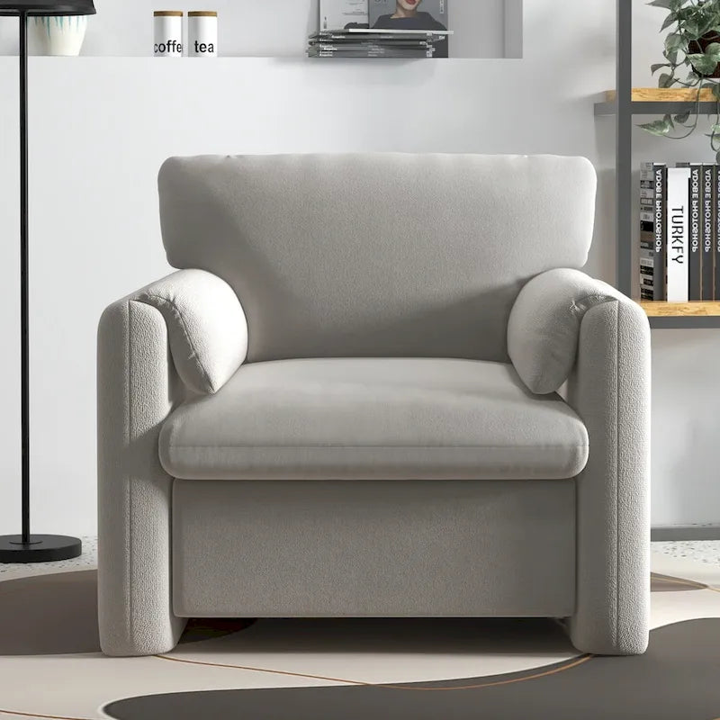 Upholstered Accent Armchair Single Sofa for Living Room or Bedroom