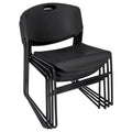 Stackable Chair with Metal Frame and Polypropylene Shell, Black