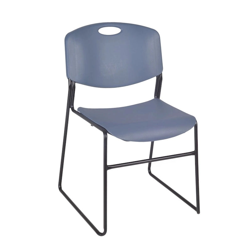 Stackable Chair with Metal Frame and Polypropylene Shell, Black