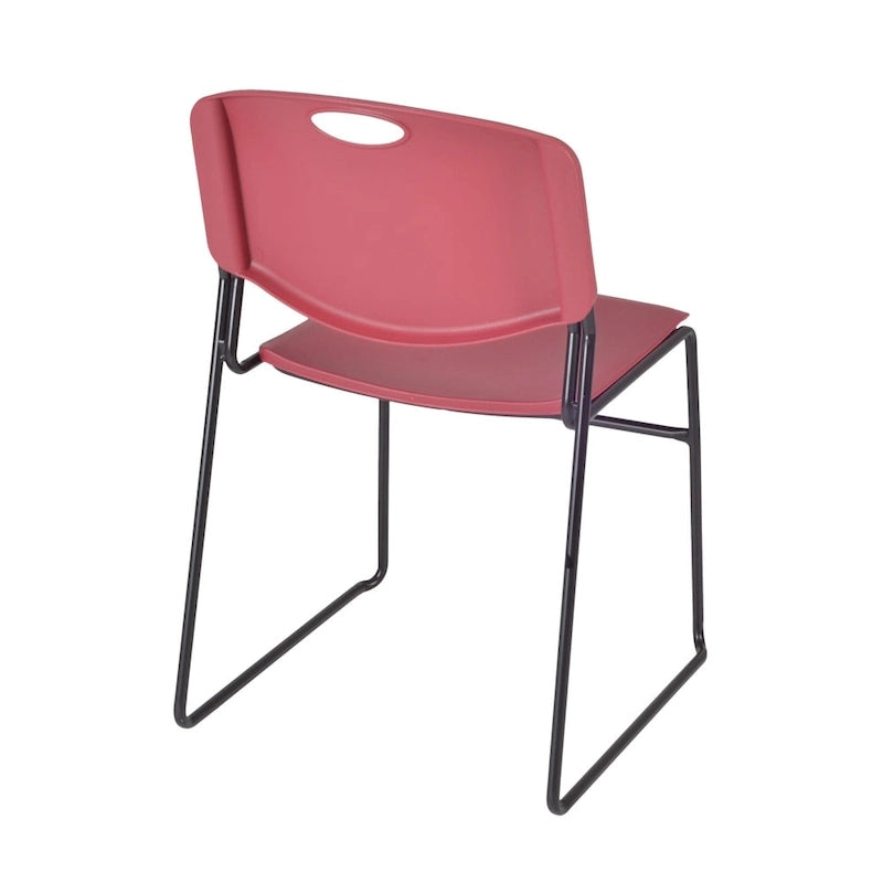 Stackable Chair with Metal Frame and Polypropylene Shell, Black