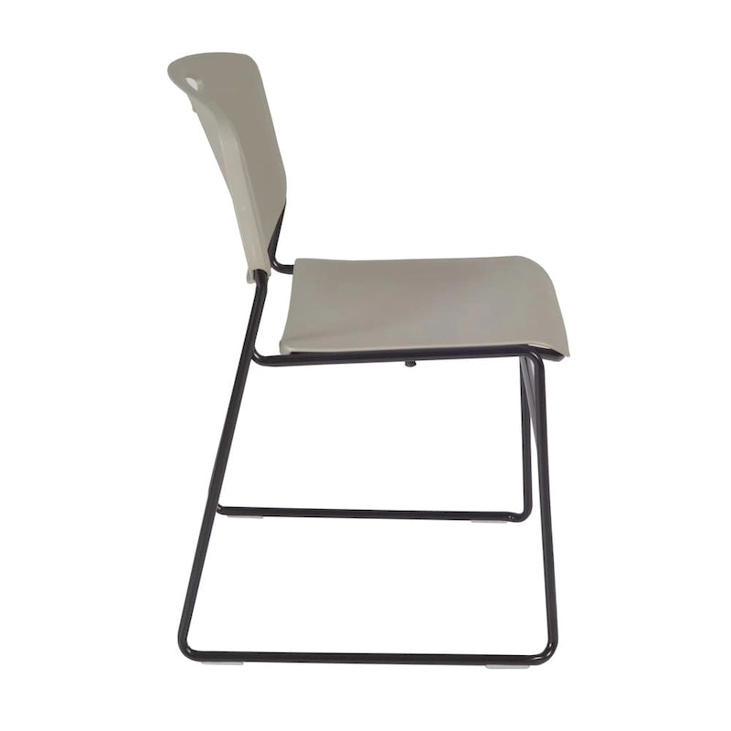 Stackable Chair with Metal Frame and Polypropylene Shell, Black