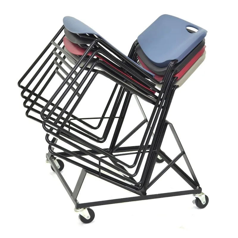 Stackable Chair with Metal Frame and Polypropylene Shell, Black