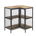 L-Shaped Corner Cabinet with Doors and 3-Tier Shelves, Space Saving