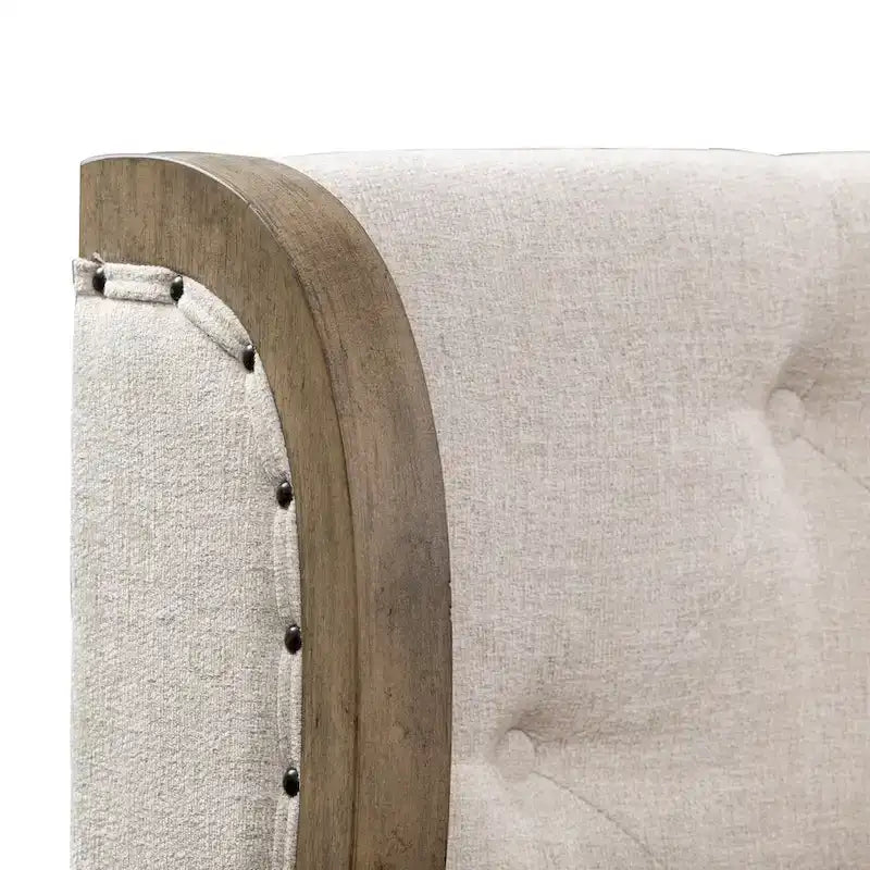 Shelter Bed with Upholstered Panels, Dusty Taupe Finish, Queen and King