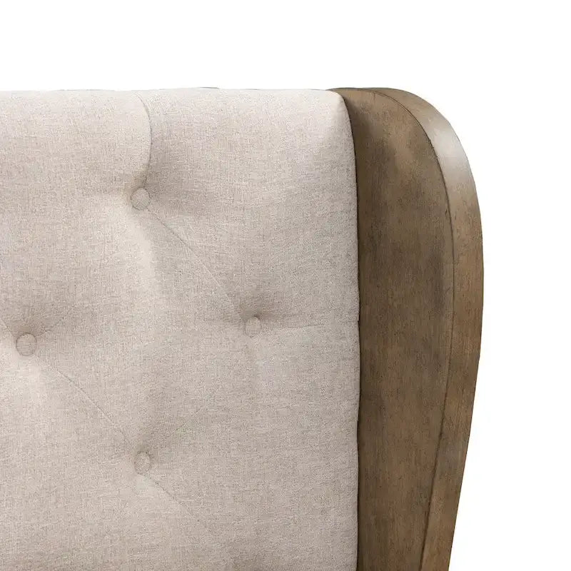 Shelter Bed with Upholstered Panels, Dusty Taupe Finish, Queen and King