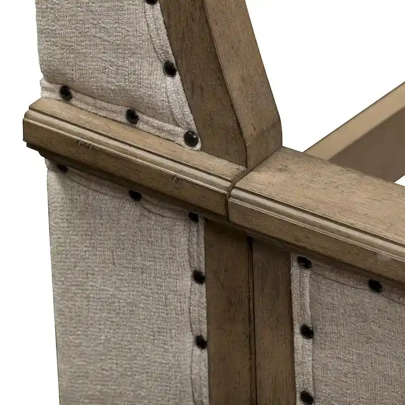 Shelter Bed with Upholstered Panels, Dusty Taupe Finish, Queen and King