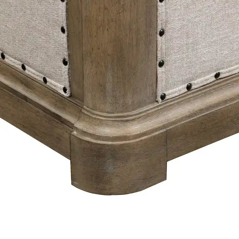 Shelter Bed with Upholstered Panels, Dusty Taupe Finish, Queen and King