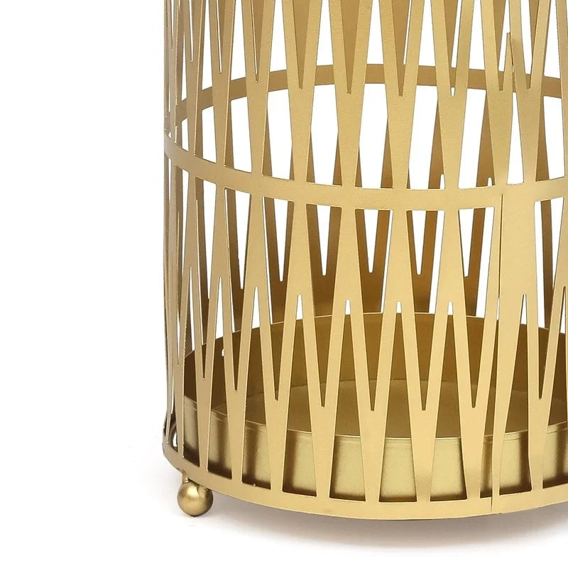 Metal Umbrella Stand with Removable Drip Tray, Gold or Black, 9x9x19 Inches