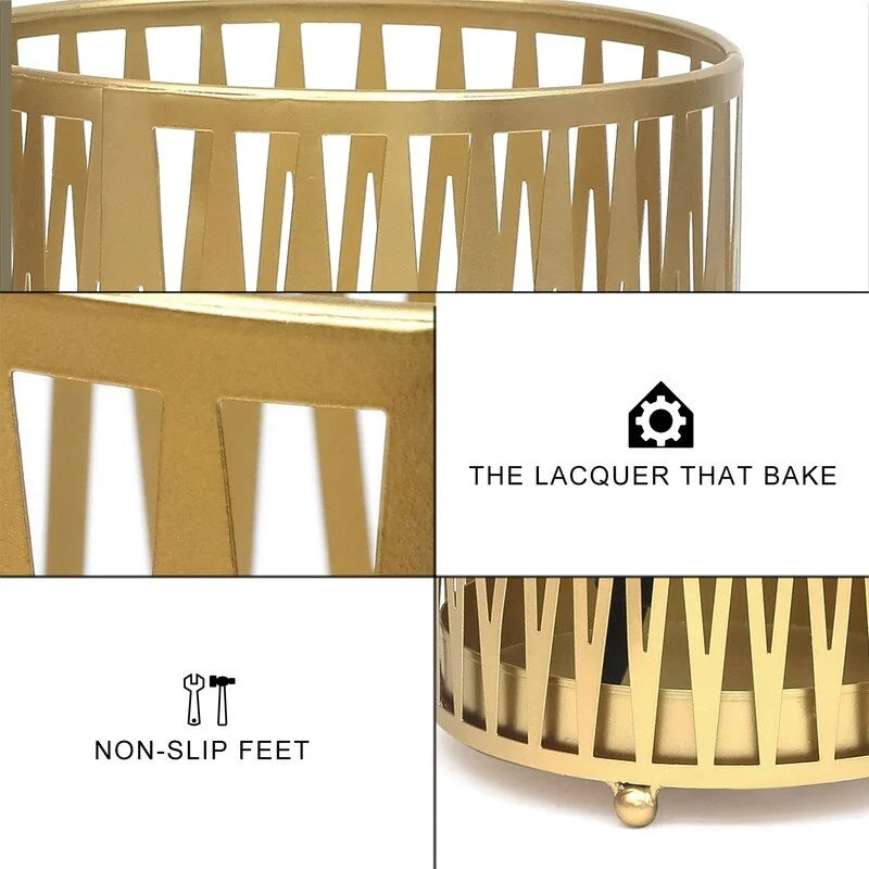 Metal Umbrella Stand with Removable Drip Tray, Gold or Black, 9x9x19 Inches