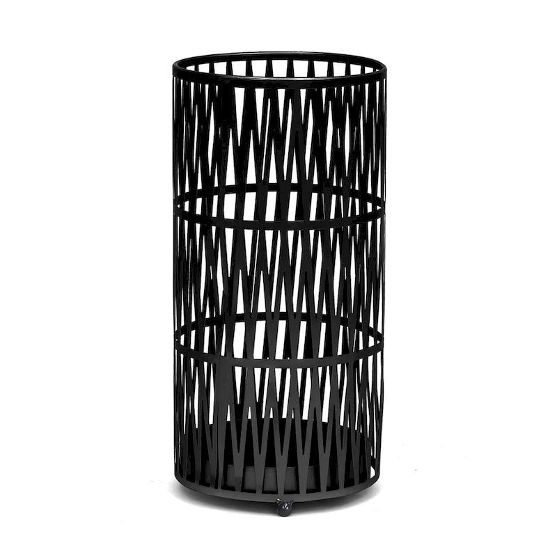 Metal Umbrella Stand with Removable Drip Tray, Gold or Black, 9x9x19 Inches