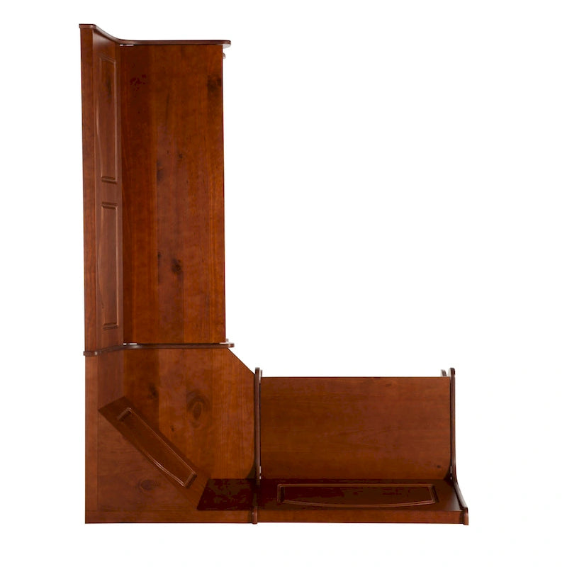 Corner Dining Bench Dark Walnut Finish, Seats 5, Pine Wood