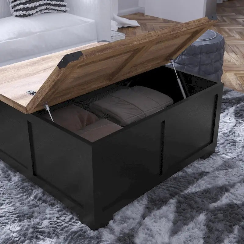 Farmhouse Lift-Top Coffee Table with Storage, Engineered Wood