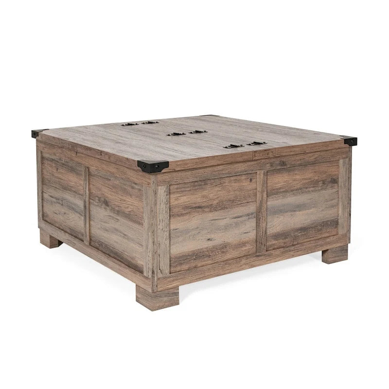 Farmhouse Lift-Top Coffee Table with Storage, Engineered Wood