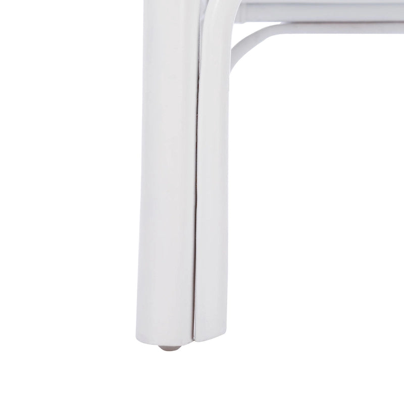 Rattan Accent Chair with White Cushion, Bamboo Frame - 28W x 32D x 32H