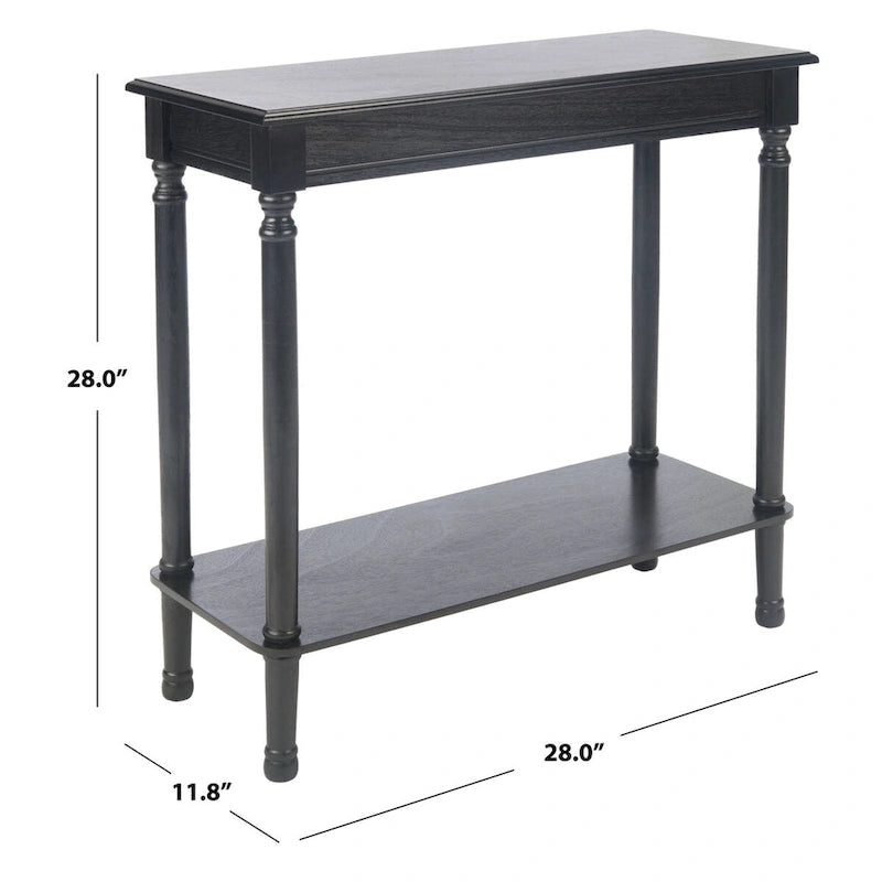 Rectangular Console Table with Turned Legs - 28W x 12D x 28H inches
