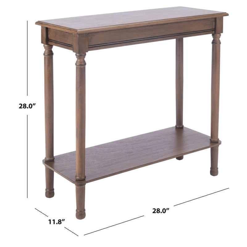 Rectangular Console Table with Turned Legs - 28W x 12D x 28H inches