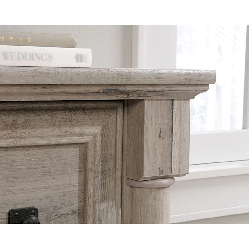 2-Drawer Lateral File Cabinet with Oak Finish and Full Extension Slides