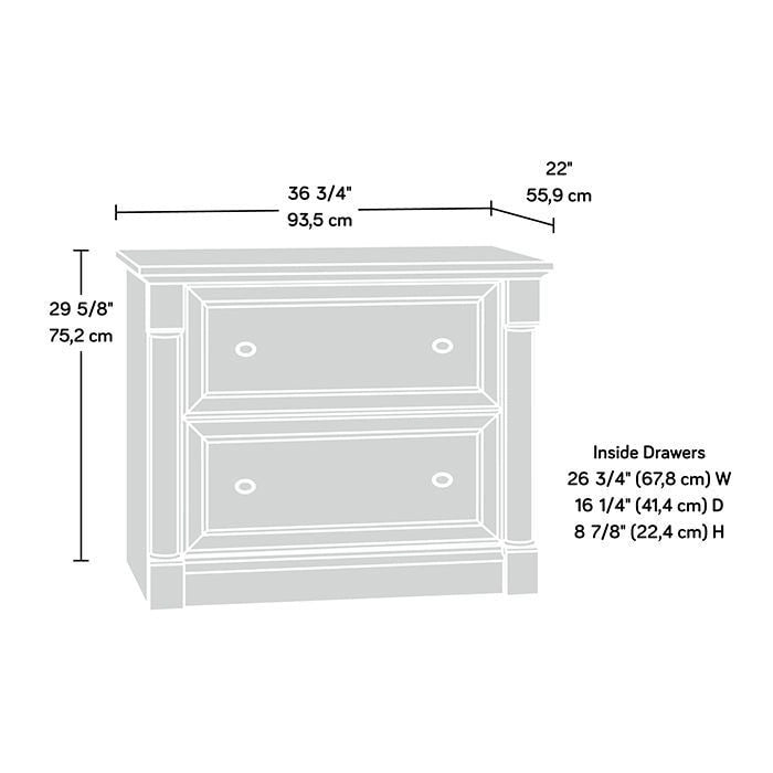 2-Drawer Lateral File Cabinet with Oak Finish and Full Extension Slides