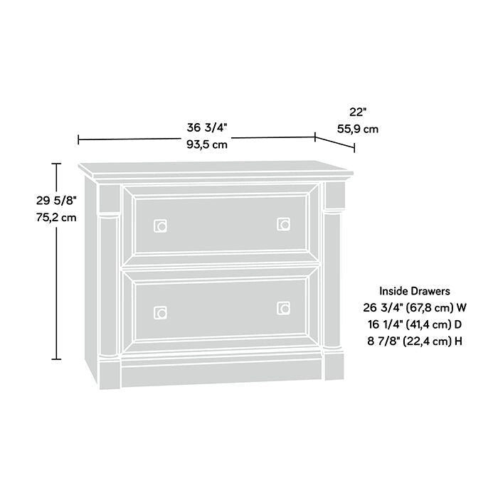 2-Drawer Lateral File Cabinet with Oak Finish and Full Extension Slides