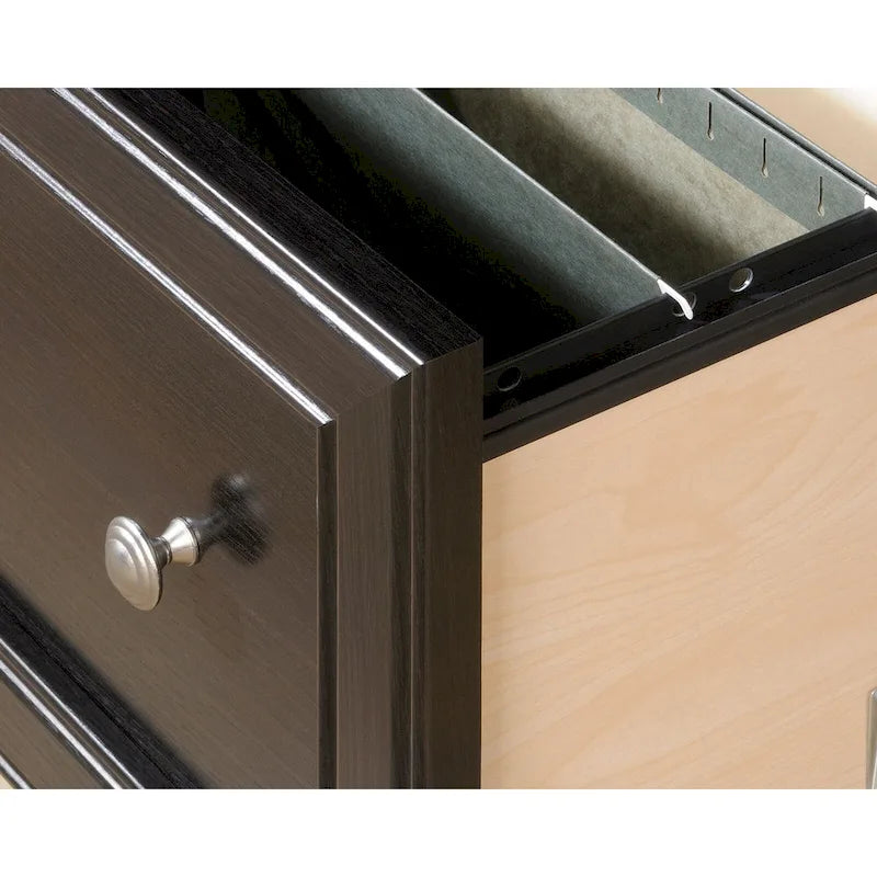 2-Drawer Lateral File Cabinet with Oak Finish and Full Extension Slides