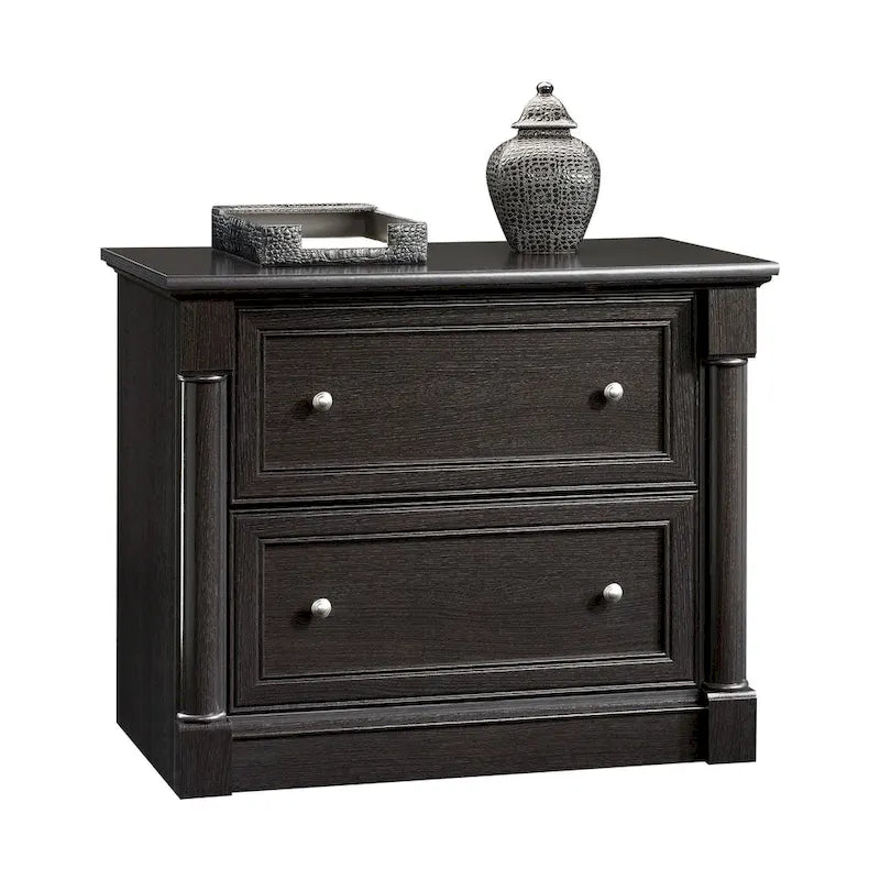 2-Drawer Lateral File Cabinet with Oak Finish and Full Extension Slides