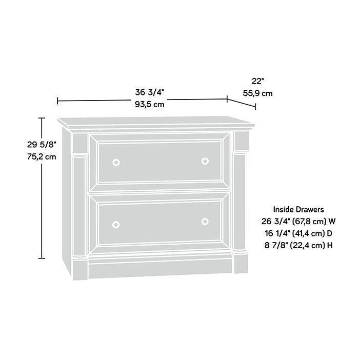 2-Drawer Lateral File Cabinet with Oak Finish and Full Extension Slides