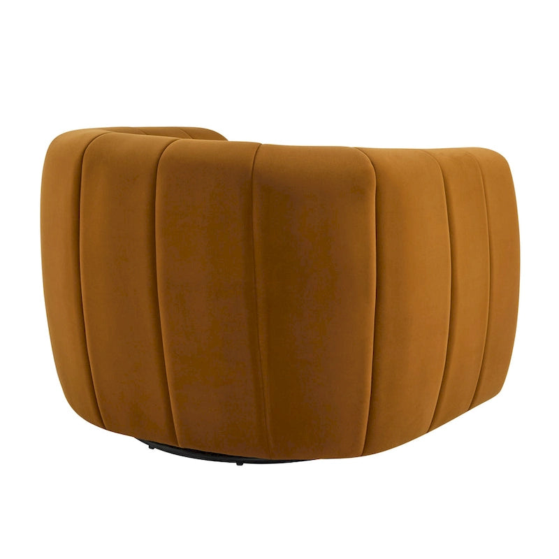 Modern Boucle Fabric 360-Degree Swivel Club Chair
