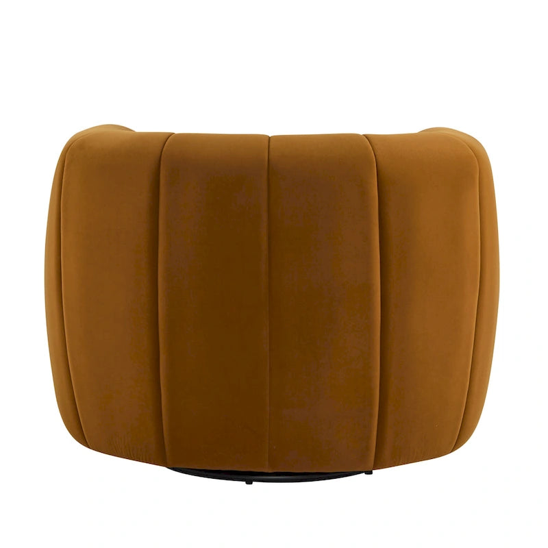 Modern Boucle Fabric 360-Degree Swivel Club Chair