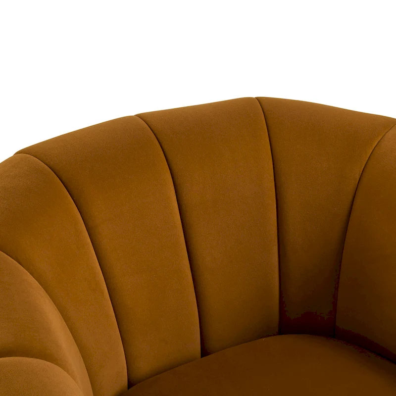 Modern Boucle Fabric 360-Degree Swivel Club Chair