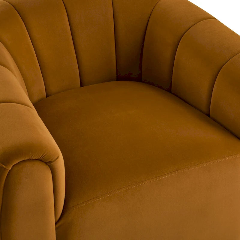 Modern Boucle Fabric 360-Degree Swivel Club Chair