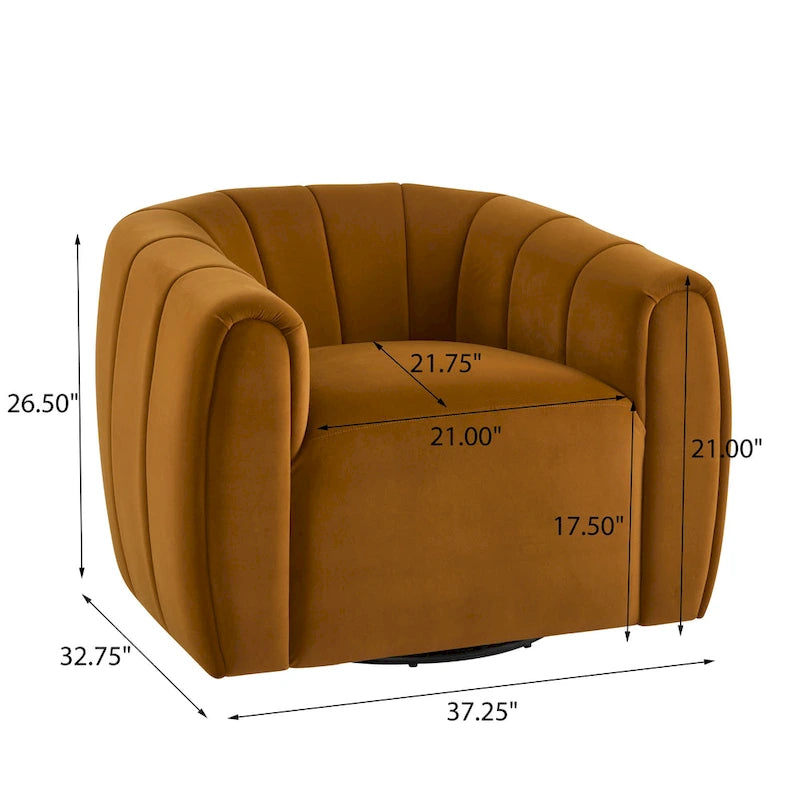 Modern Boucle Fabric 360-Degree Swivel Club Chair