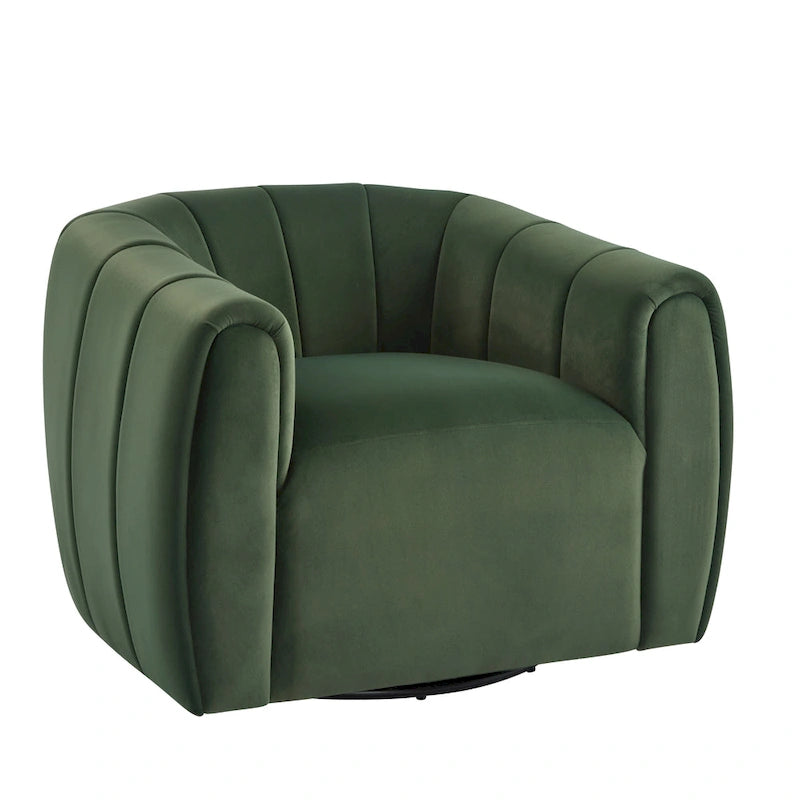 Modern Boucle Fabric 360-Degree Swivel Club Chair