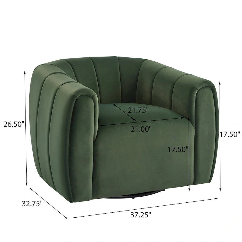Modern Boucle Fabric 360-Degree Swivel Club Chair