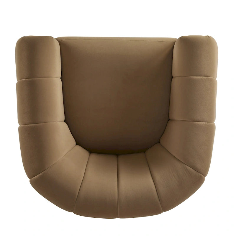 Modern Boucle Fabric 360-Degree Swivel Club Chair