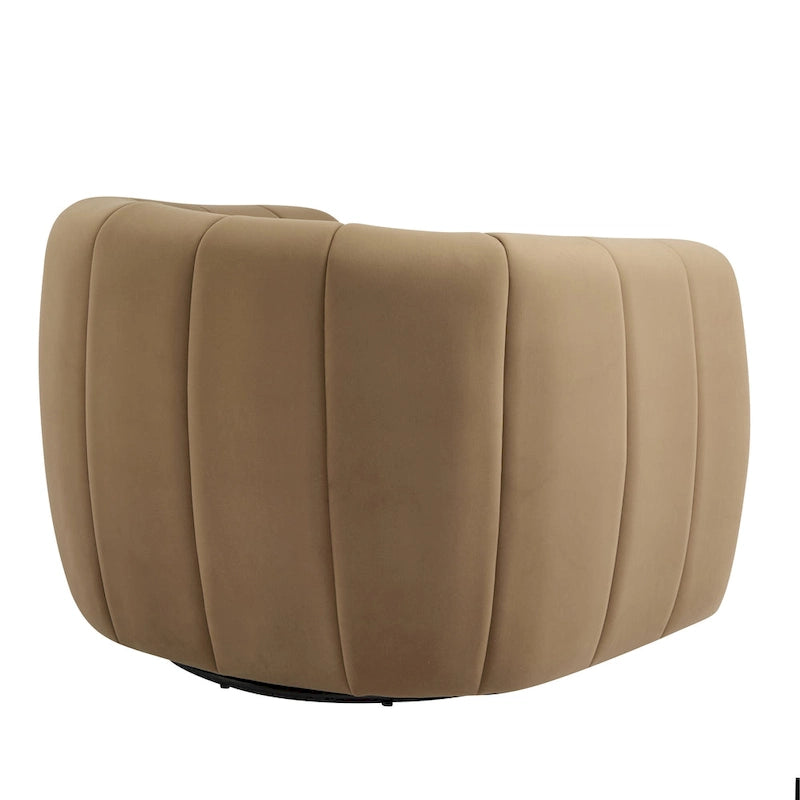 Modern Boucle Fabric 360-Degree Swivel Club Chair