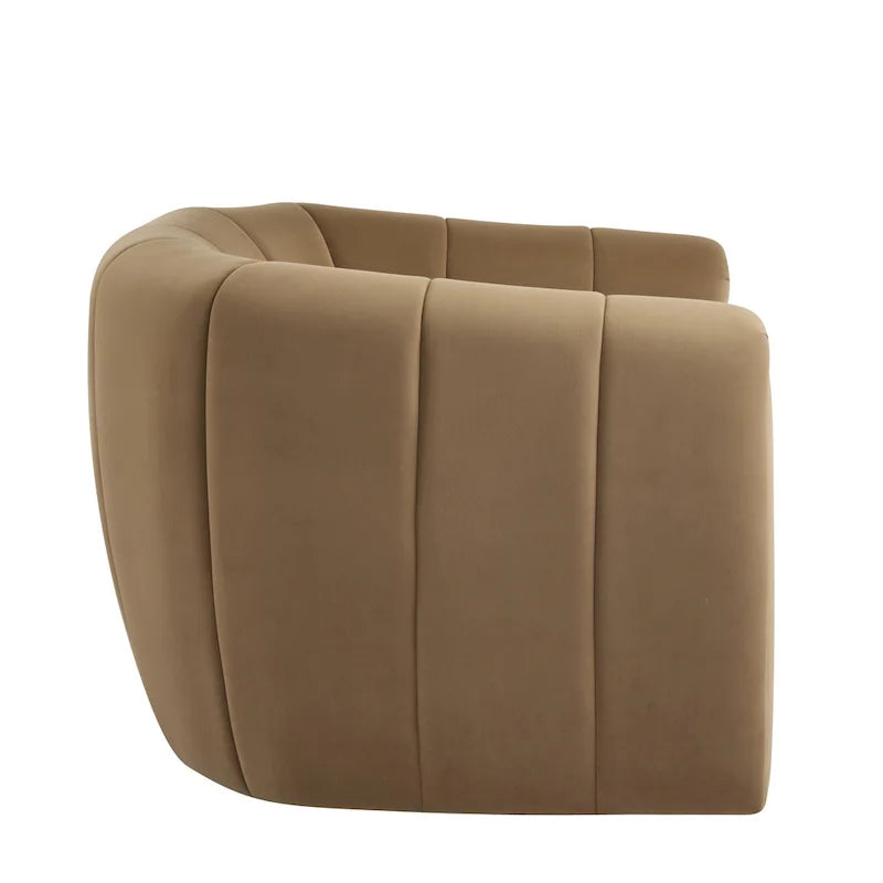Modern Boucle Fabric 360-Degree Swivel Club Chair