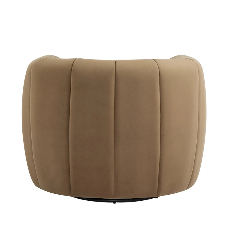Modern Boucle Fabric 360-Degree Swivel Club Chair