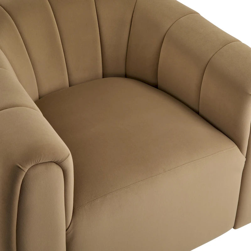 Modern Boucle Fabric 360-Degree Swivel Club Chair