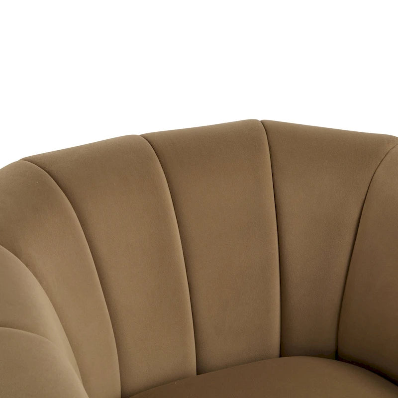 Modern Boucle Fabric 360-Degree Swivel Club Chair